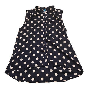 Buttons Small Polka Dot Sleeveless Shirt